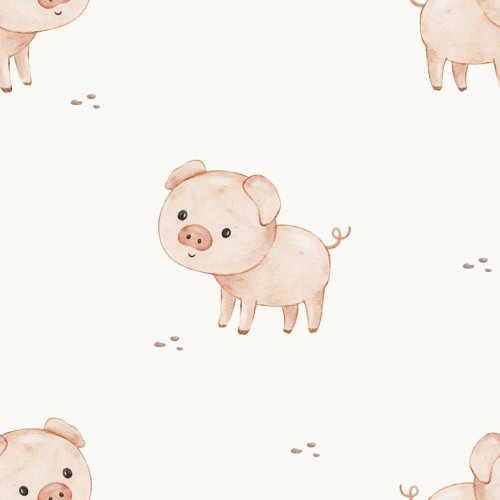 Hand drawn cute piglet pattern.