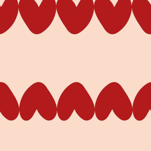 hearts in a horizontal stripe in two directions 
