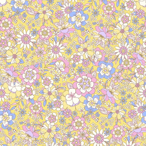 yellow retro floral design