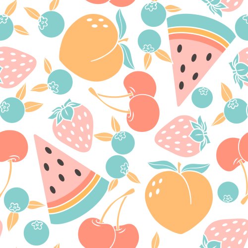 peach and green fruit design
