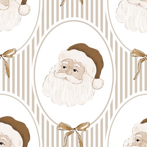 Whimsical Old style Traditional SANTA AND BOWS  
