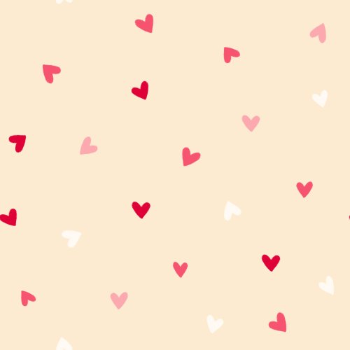 Simple heart tossed pattern