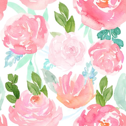 pink watercolor floral