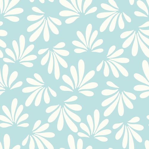 Cream boho palm fronds on baby blue