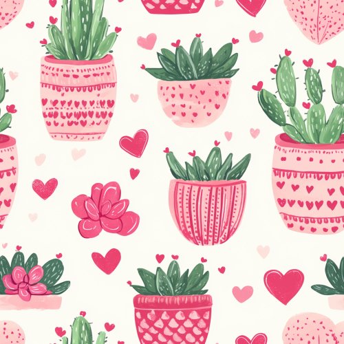 Valentine's Day succulent plants with hearts