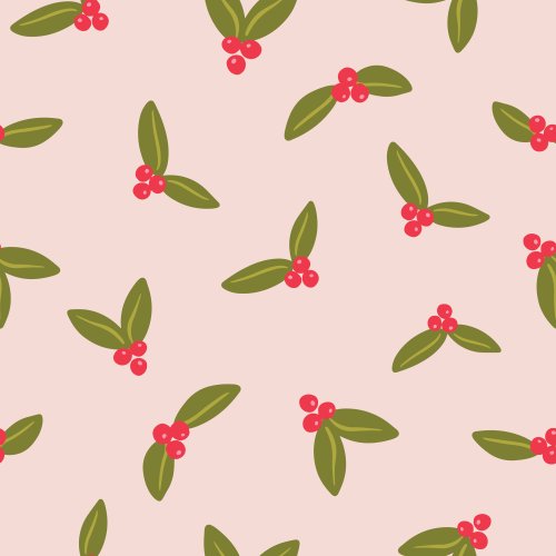 Holly berry seamless pattern