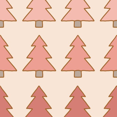 a tiled pattern of red christmas trees. Ombre pattern