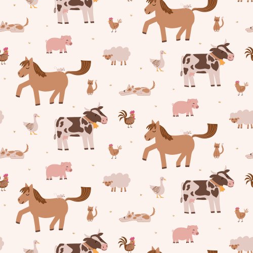 Cute pattern design with farm animals