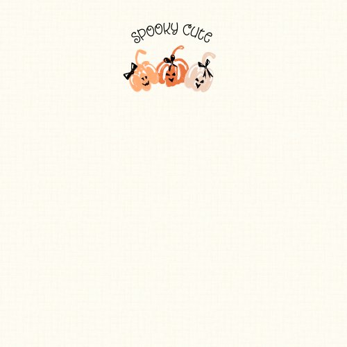 Retro Halloween Panel Spooky Cute Jack ) Lantern Pumpkins with Preppy Bows In Boho Brown Orange on textured cream background