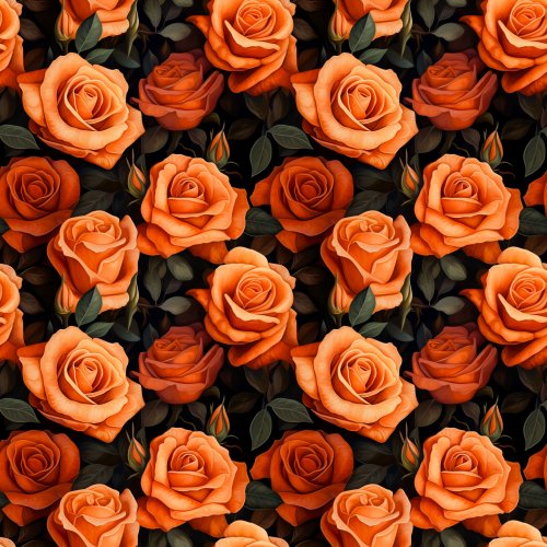 realistic orange rose floral design