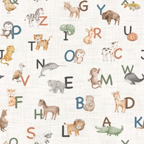 Hand drawn ABC Animals Alphabet design for kids. Nursery and back to school.