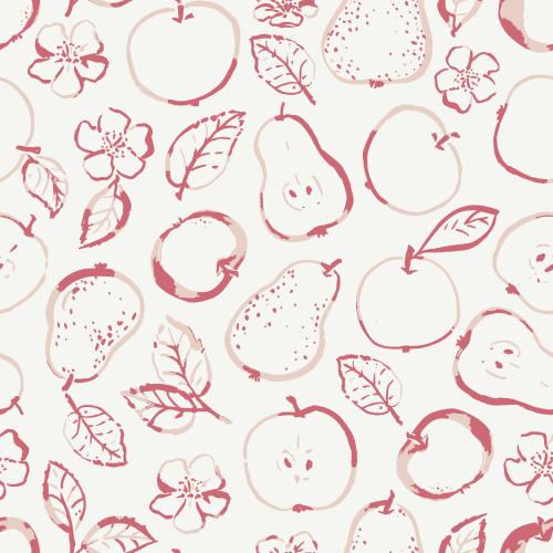 graphic apples and pears outlines in 2 color shades