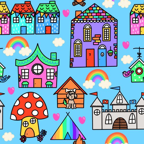 bright colorful houses