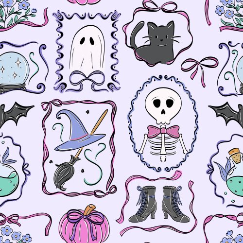 Doodle frames with cute Halloween themed doodles 