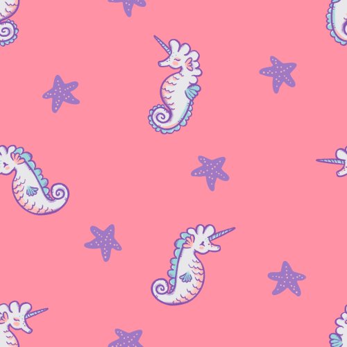 Seahorse unicorns? Seacorns? Available in pink or purple.