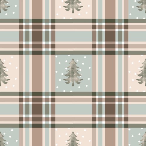 blue and brown christmas tree plaid