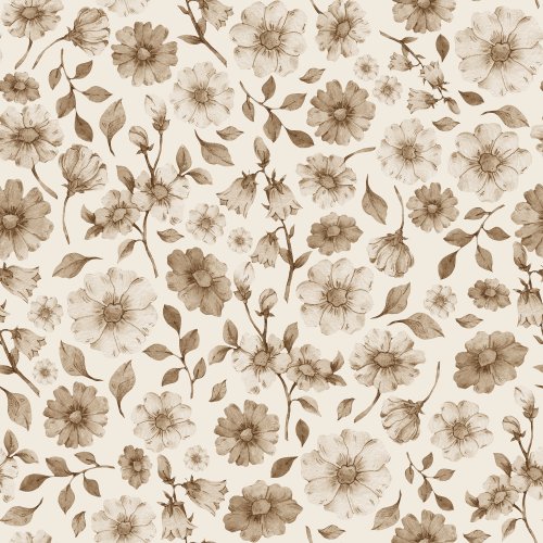 sepia neutral floral