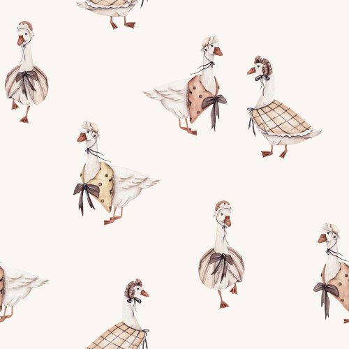 vintage retro geese in clothes