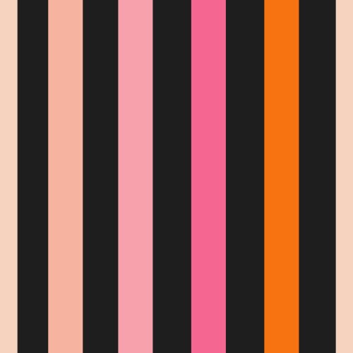 Black chunky stripes with halloween orange and pink stripes