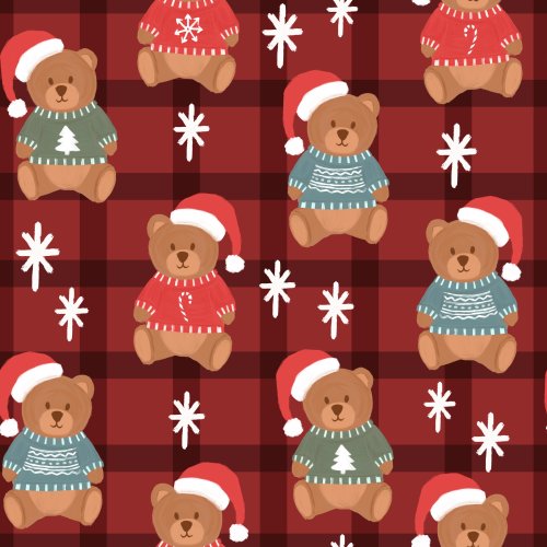 christmas bears in sweaters