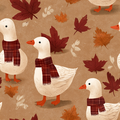 fall geese with scarves