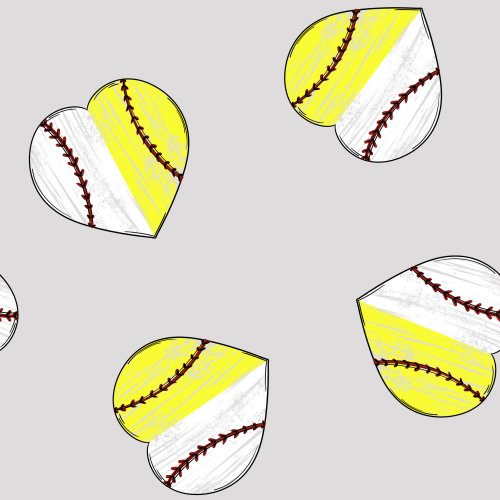 softball baseballs in heart shape