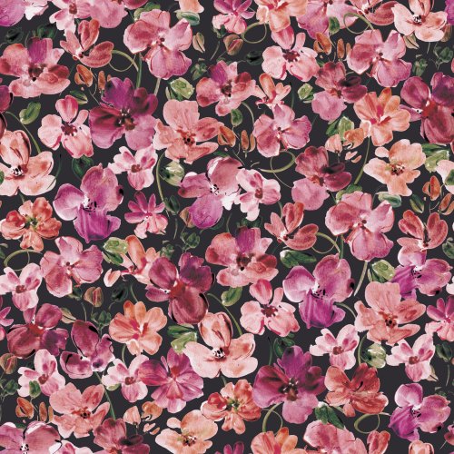 Vibrant wildflower watercolor floral on dark contrasting background for eye-catching boldness