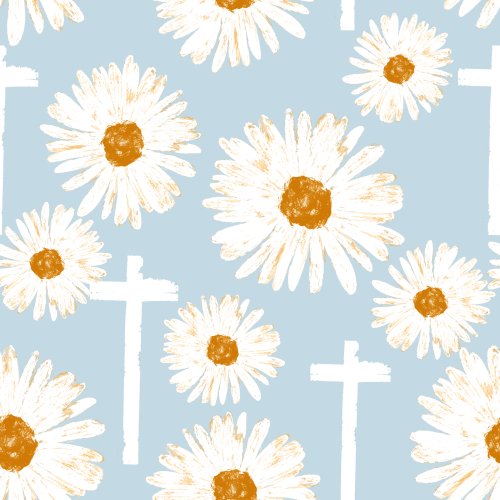 daisy with christian crosses