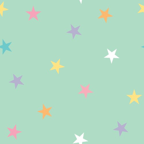 Funky retro stars on mint green or pink background