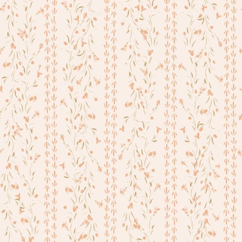 Floral Trellis, Vintage Floral, Stripe, Trumpets