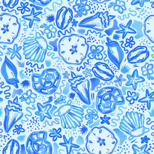 blue seashells