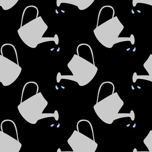 watering cans on a black background