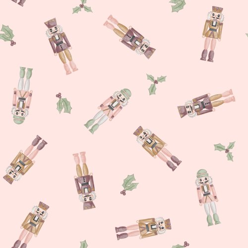 Watercolor nutcrackers in a non-traditional color pink and purple palette 