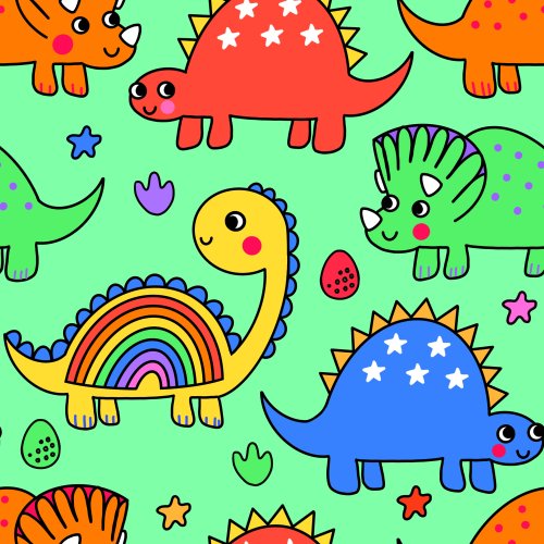 bright colorful dinosaurs