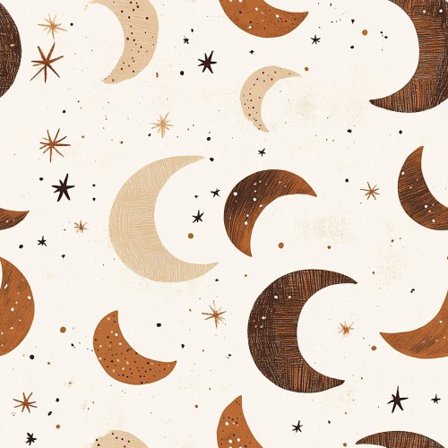 brown and tan crescent moon