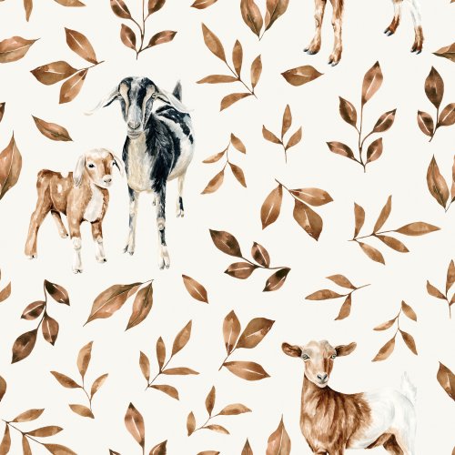 goat with fall leaves design