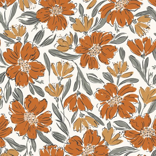 rust orange fall floral design