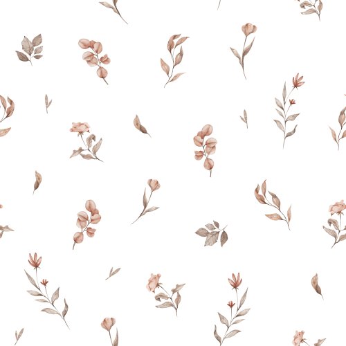 tan floral and leaves