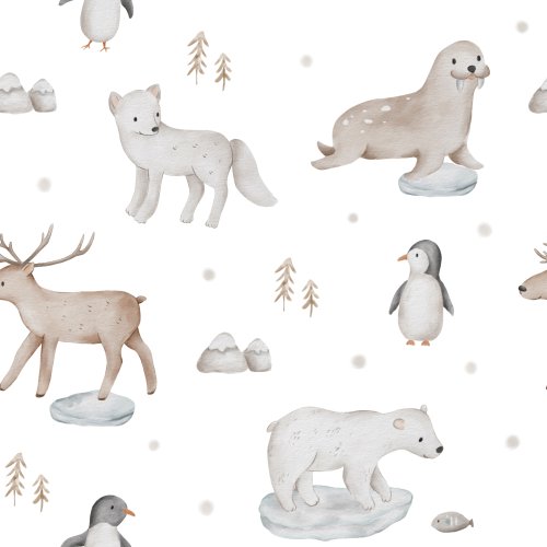 Arctic Animals in White