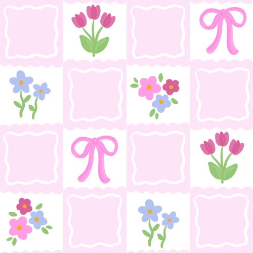 spring checks with flowers and bows