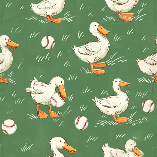 ducks and baseballs on grass