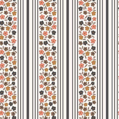 halloween floral stripe