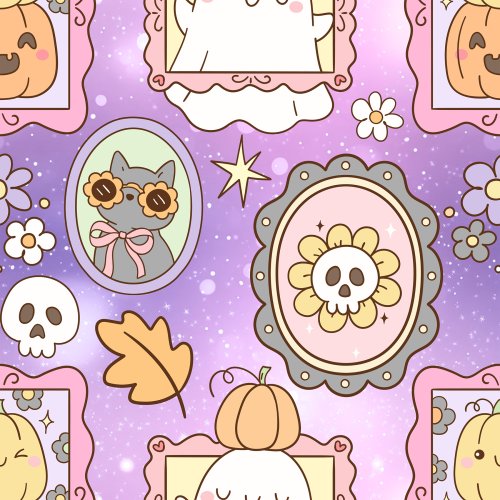 ghost and skulls in picture frame