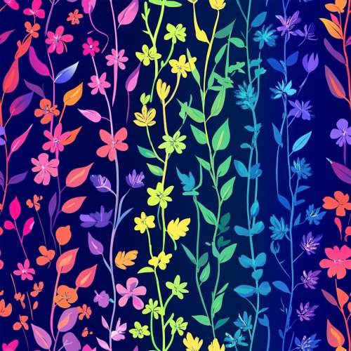 rainbow neon floral