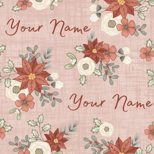 personalized christmas name fabric