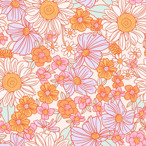 bright pastel summer floral design