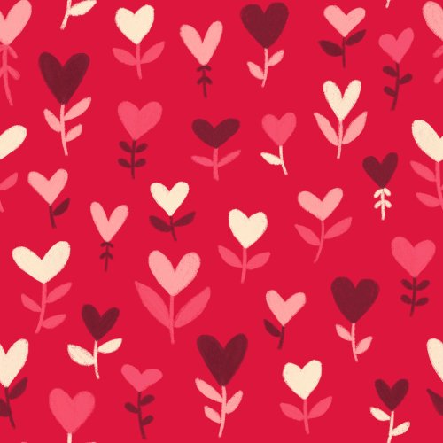 heart flowers repeat pattern