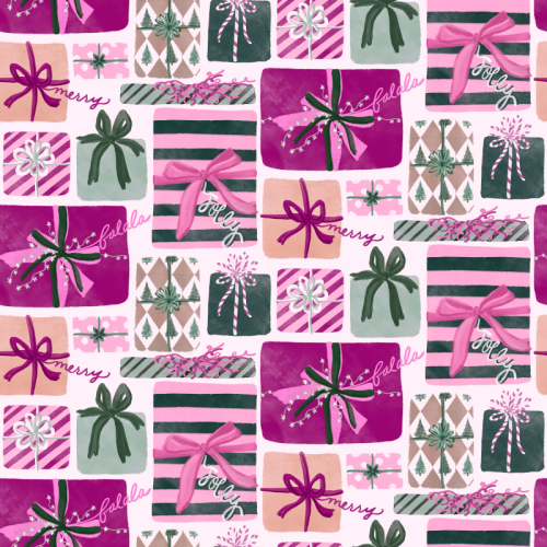 pretty wrapped presents with bows for holidays christmas