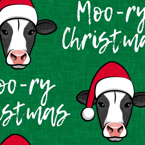 Moory Christmas Christmas Cows Farm Holiday on Green