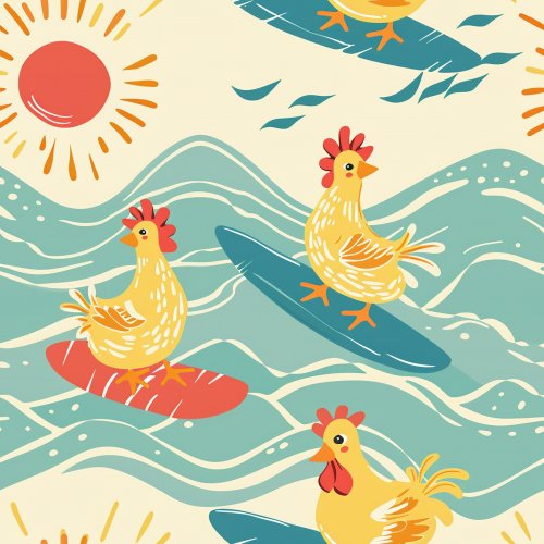 chicken on surdboard design